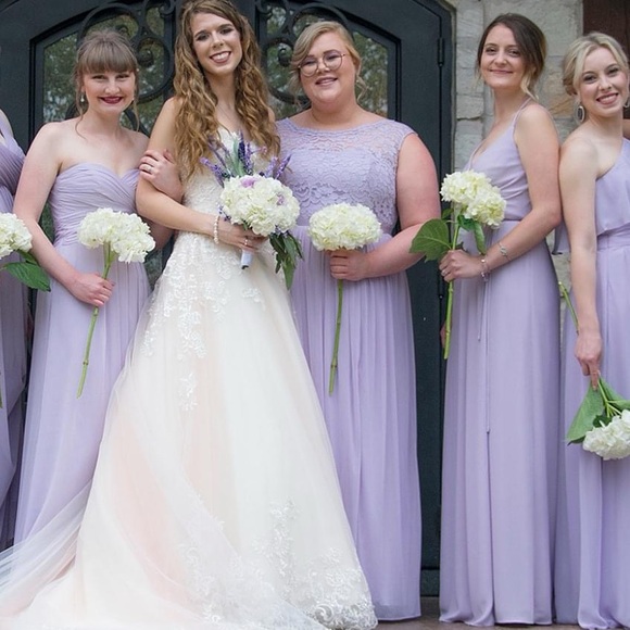 Lilac/Lavender lace and mesh bridesmaid dress - Picture 4 of 4